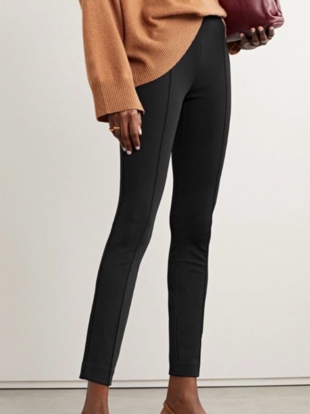 The Row Black Slim Stretch Leggings